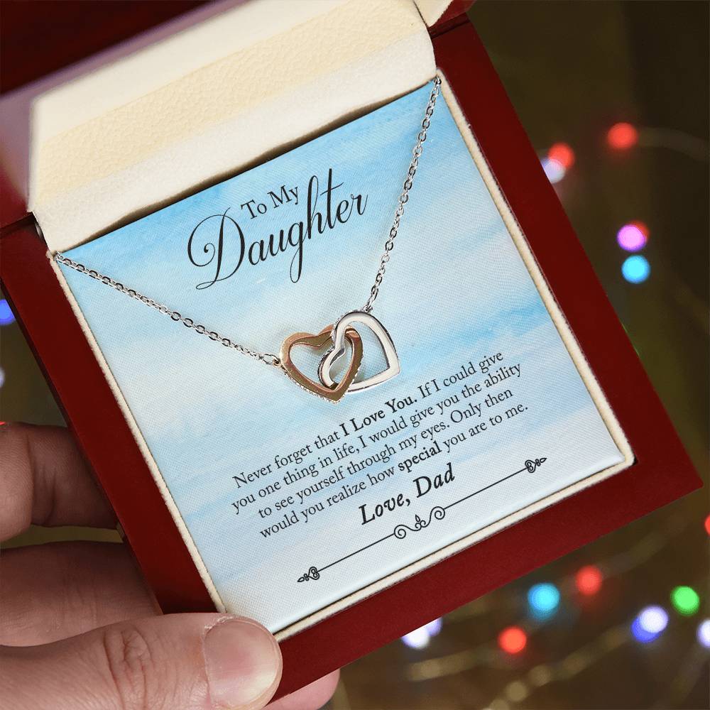 To My Daughter - Interlocking Hearts Necklace - PRICE INCLUDES SHIPPING