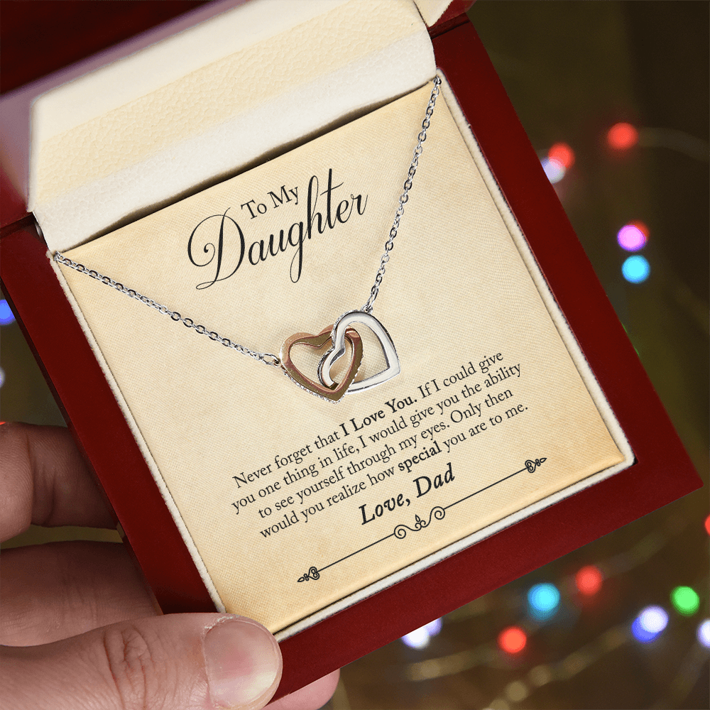 To My Daughter - Interlocking Hearts Necklace - PRICE INCLUDES SHIPPING