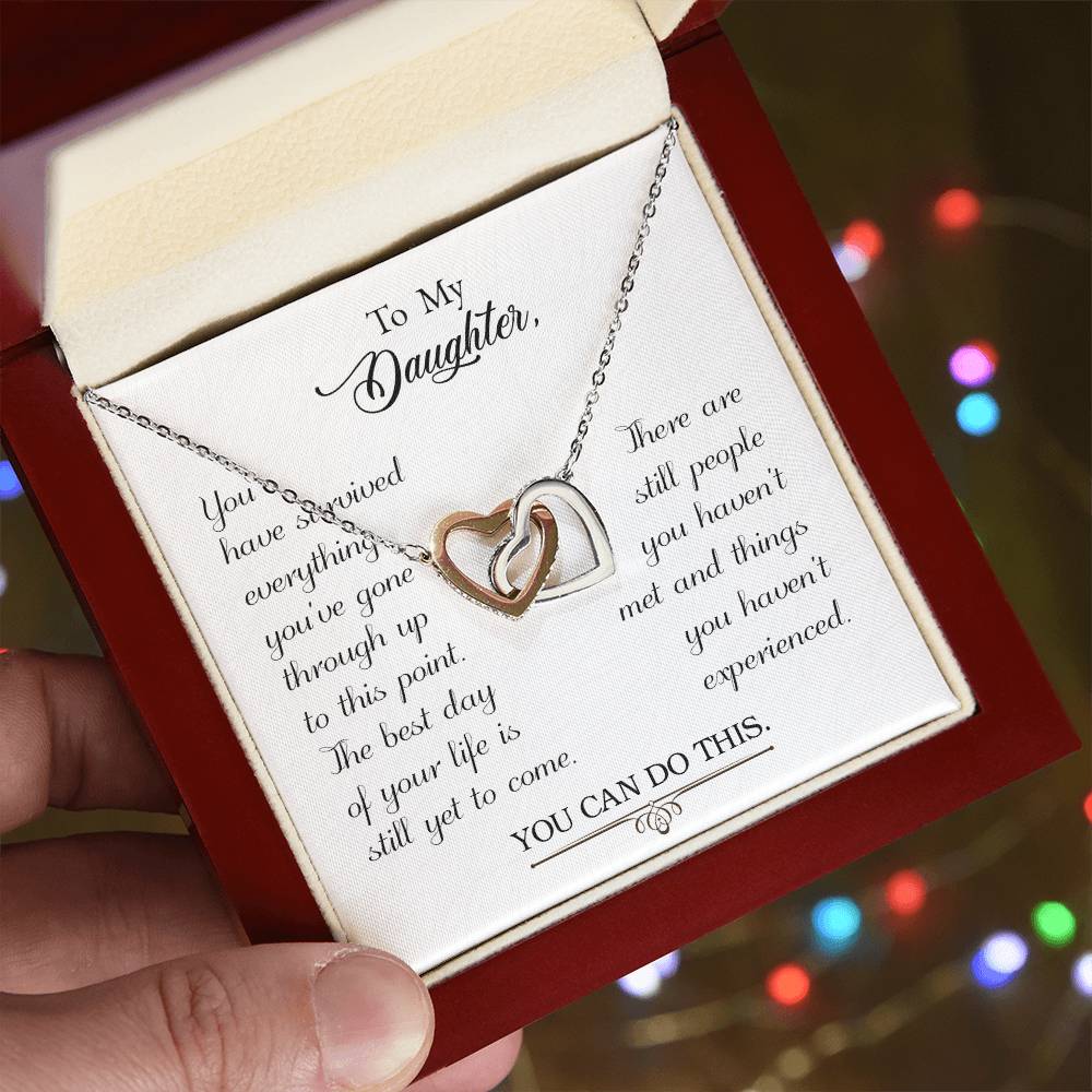 To My Daughter - Interlocking Hearts Necklace - PRICE INCLUDES SHIPPING