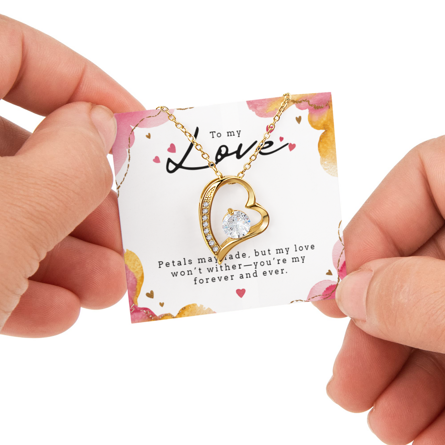 Rotating Rose Gift Box with Forever Love Heart Pendant Necklace - FREE SHIPPING