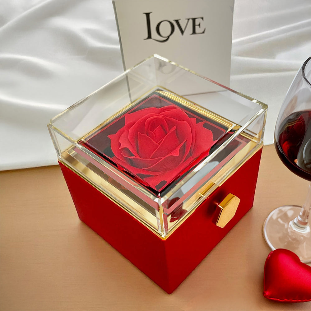 Rotating Rose Gift Box with Love Knot Pendant Necklace - FREE SHIPPING